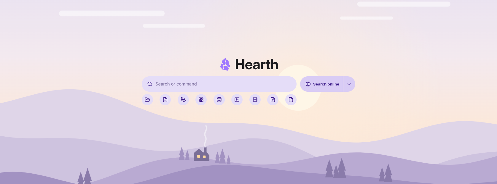 Hearth — customizable Obsidian dashboard, search and launcher