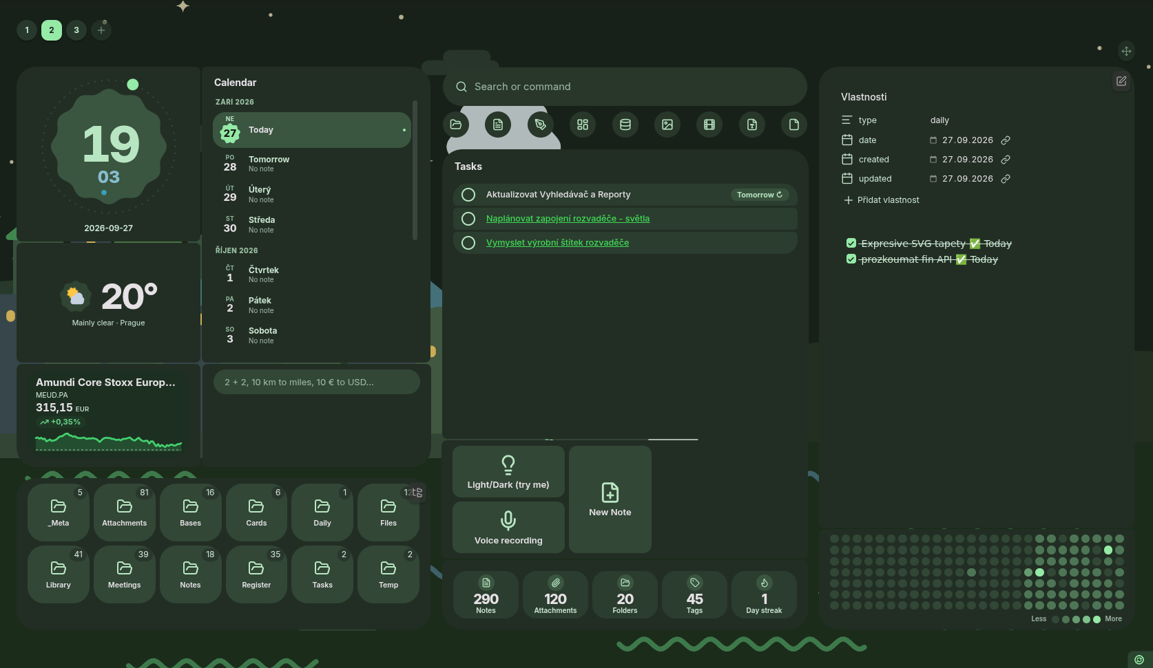 Expressive design, green accent