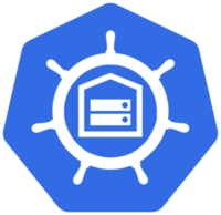 A logo that merges the kubernetes logo and a house.