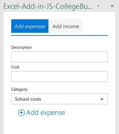 College Budget Tracker Sample