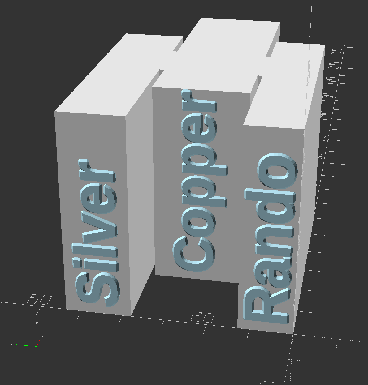 Rendered model of card decks staggered