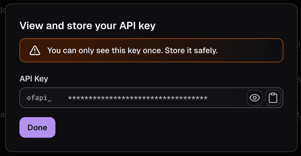 Save API Key