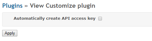 Screenshot of plugin configure