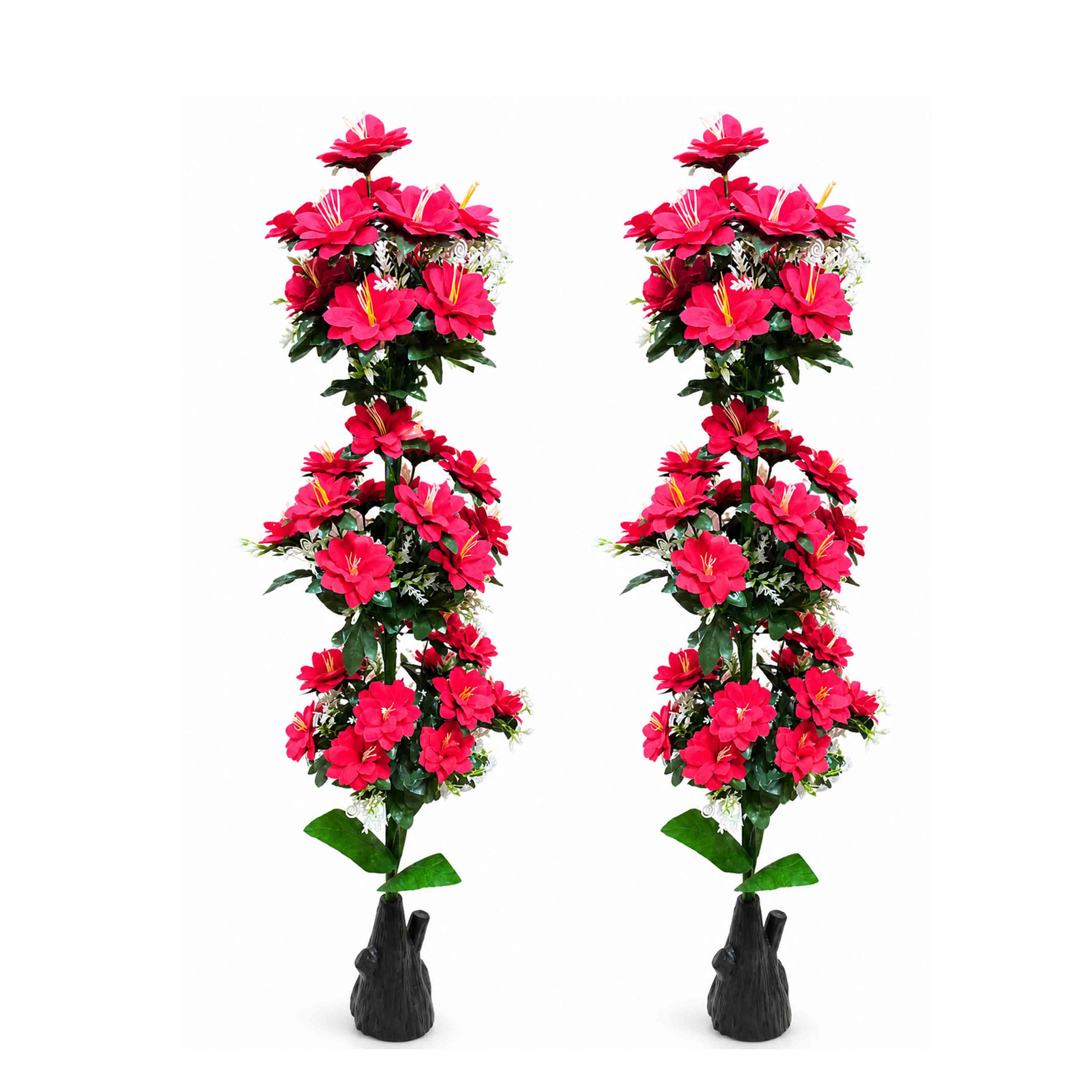 Artificial Azalea Flower Vase | Bushy Floor Vase | Luxury Spring Deco