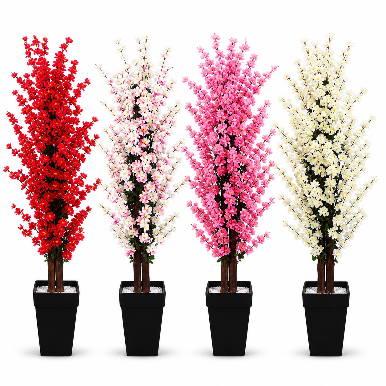 5-foot artificial cherry blossom tree featuring high-quality fabric flowers