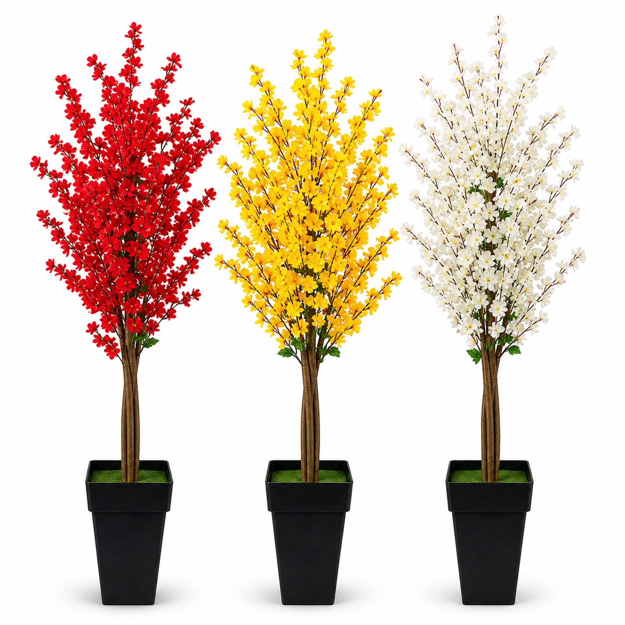 Europalms artificial forsythia tree with 4 trunks