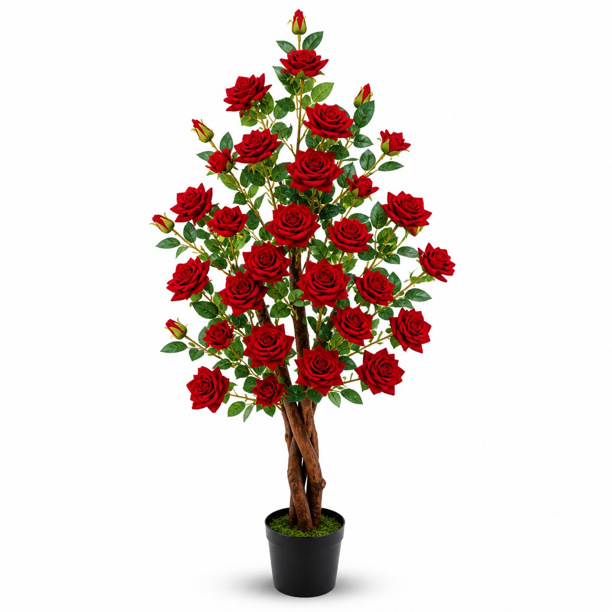 Artificial rose flower tree designed for indoor or outdoor home decor