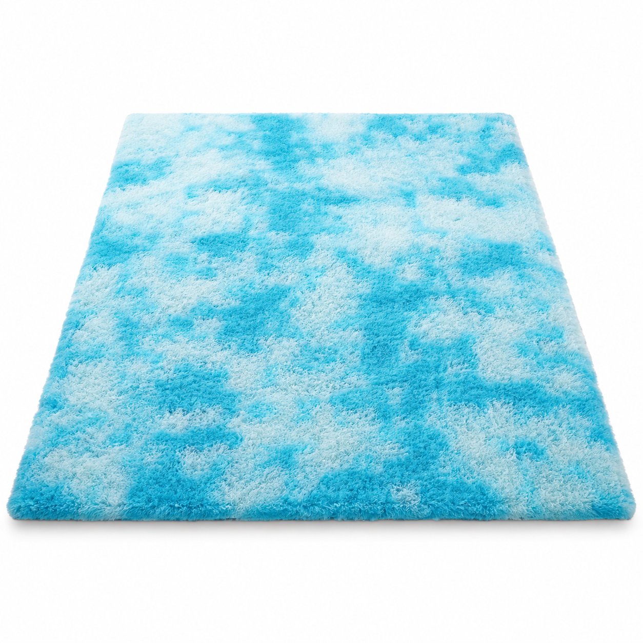 Microfiber Faux Wool Rug Faux Wool Mat for Floor Heating Winter Summer Sky Blue 80x120cm