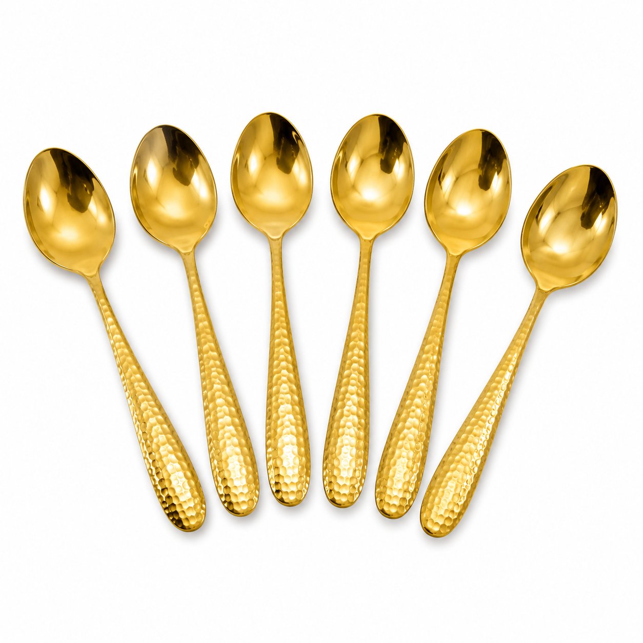 Luxury Gold Color 6 Piece Tablespoon Stainless Steel Spoon Set - Elegant And Durable Cutlery Set Multi Design