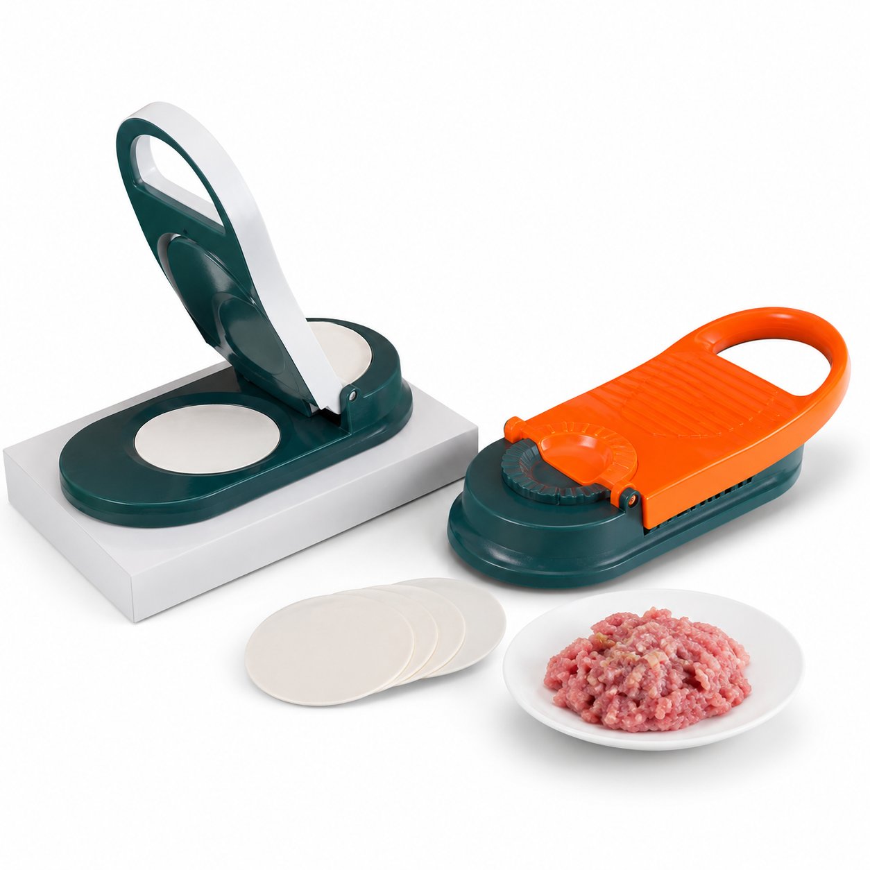 Premium quality-2in-1 Dumpling Maker Pitha Maker, Manual Dough Presser Dumpling Wrapper Mold Dough Pressing Tool Kitchen Pastry Baking Tools