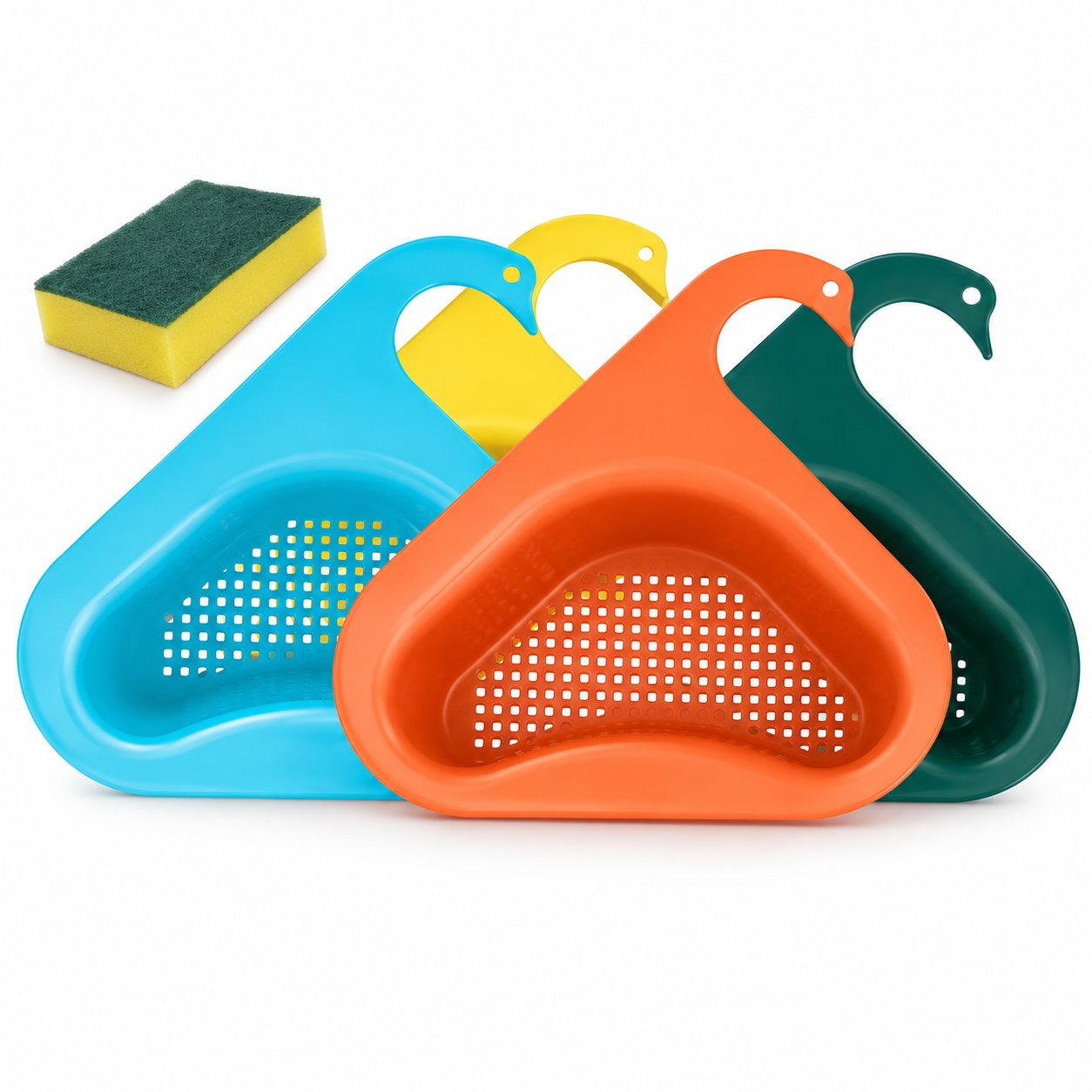 Multifunctional Sink Strainer Colander - Saddle-Shaped Mesh Drain Basket for Kitchen Waste, Vegetables & Fruits, Corner Use