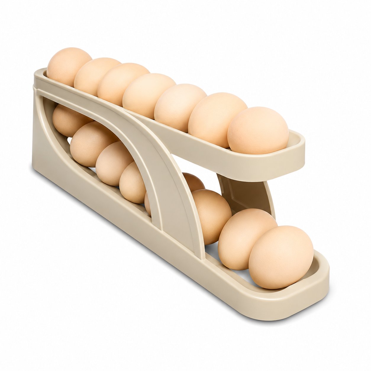 Double-Layer Egg Dispenser Automatic Roll-Down Egg Storage Rack Slide Egg Carton Refrigerator Egg Basket Kitchen Countertop Egg Holder Dshop
