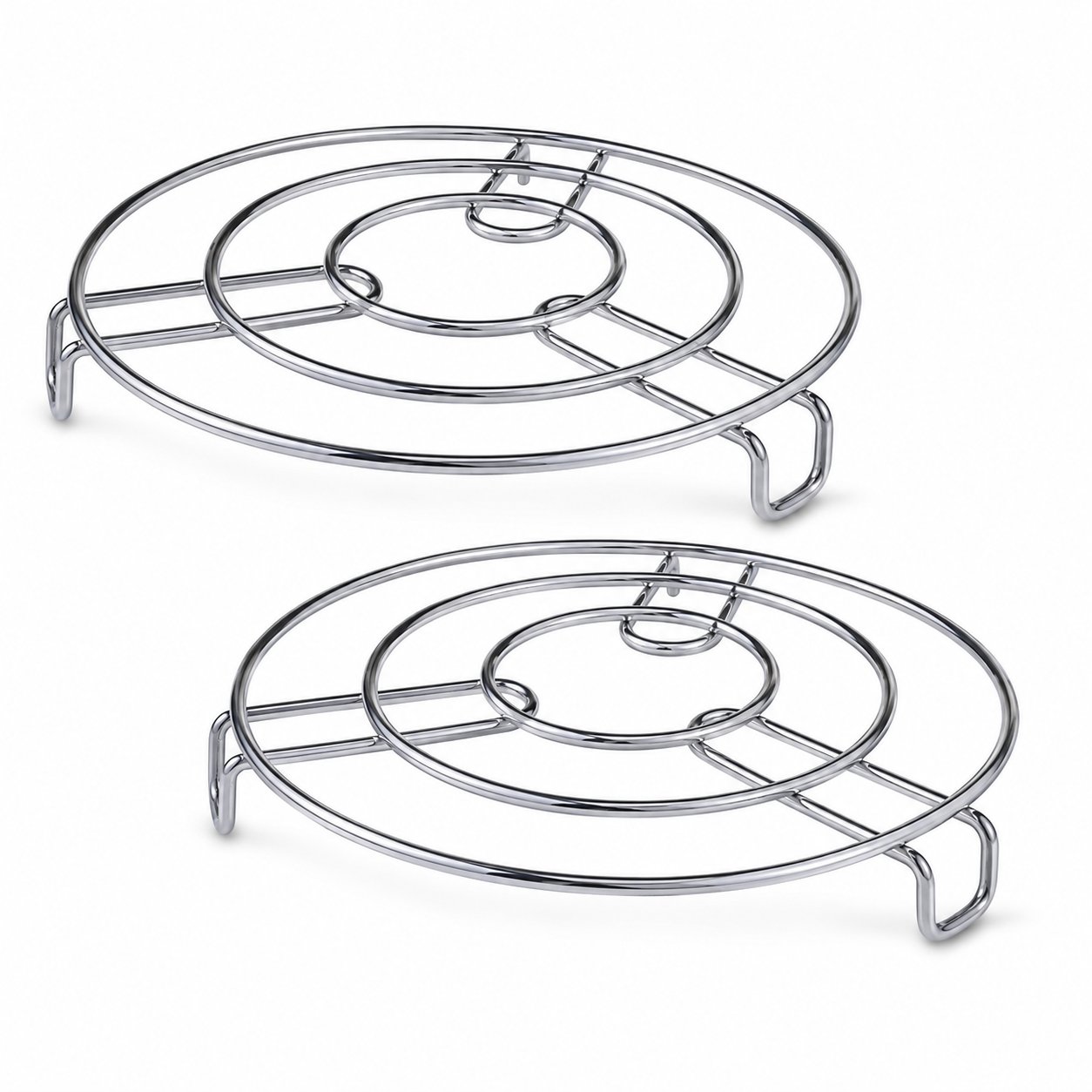 2-Piece Combo Stainless Steel Food Stand – Silver Kitchen Accessories
