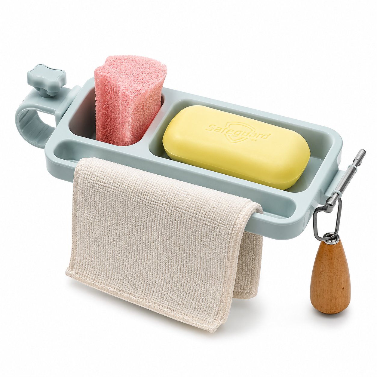 Kitchen Sink Faucet Sponge Soap Cloth Drain Rack Storage Organizer Holder Shelf Hanging Punch Faucet Storage Rack Accessories
