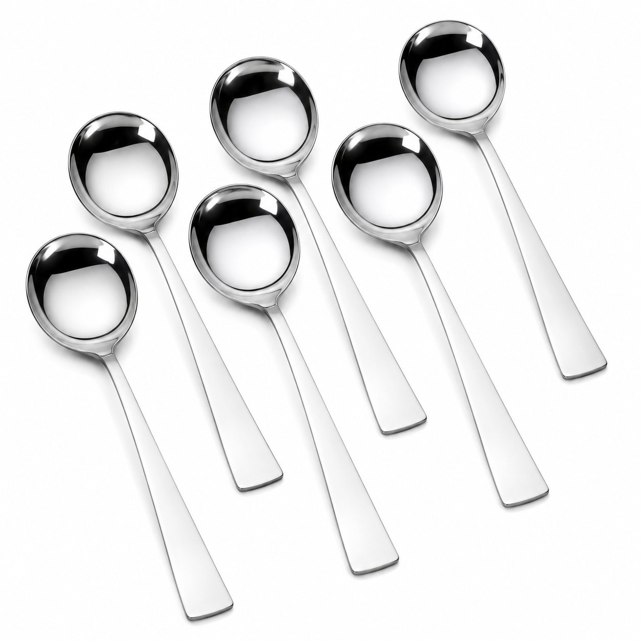 6 pcs small Size Stainless Steel Soup Spoon Set of 6 Pieces, Soup Spoon, Cereal Spoon, Soba Spoon, Bouillon Spoon - kitchen accessories