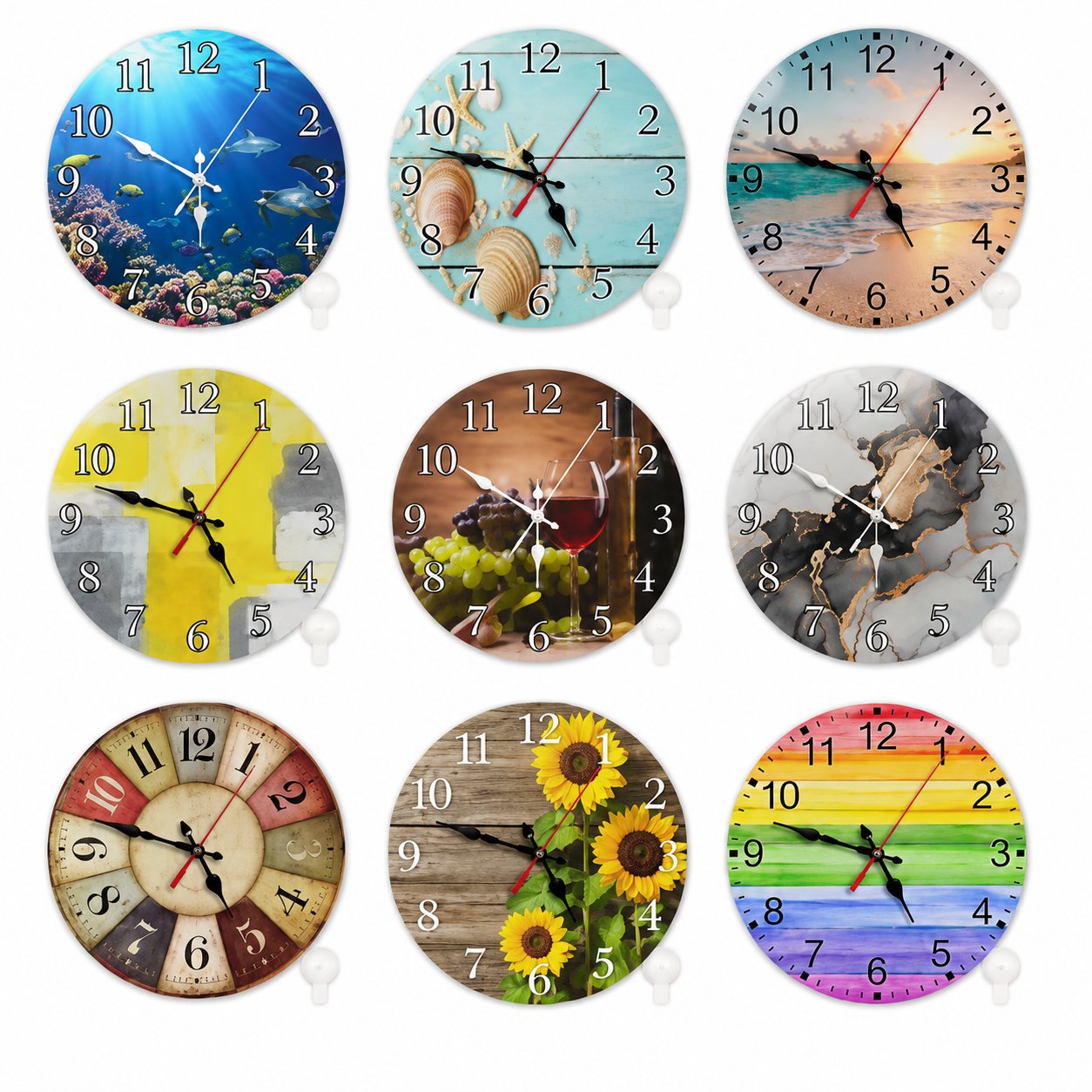 Retro Round Metal Tin Signs Clock Art Nostalgic Iron Painting Novelty For Cafe Bar Garage Bar Kitchen Man Cave Wall Decor