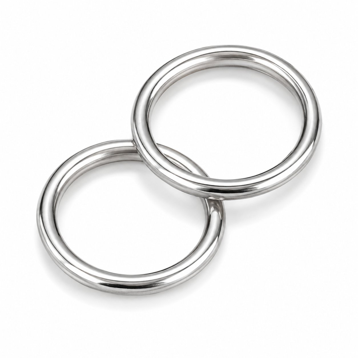 Combo Pack of Two Pieces Chin Up Ring - Silver