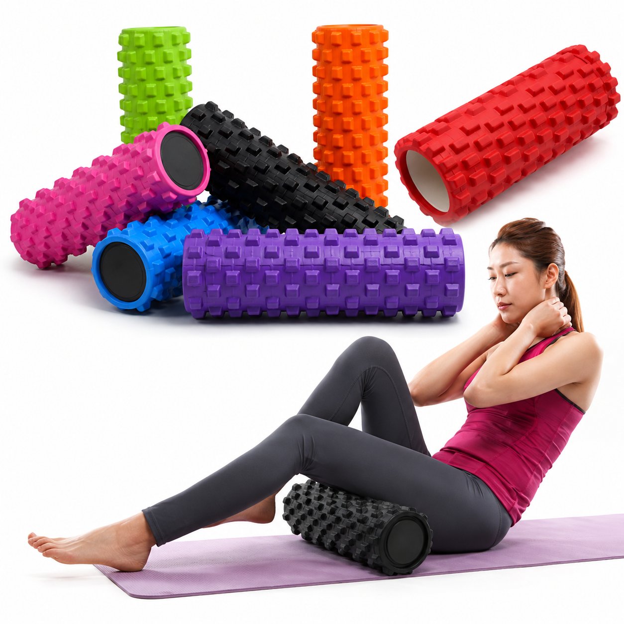 Yoga Foam Roller for Muscle Massage and Myofascial Trigger Point Release