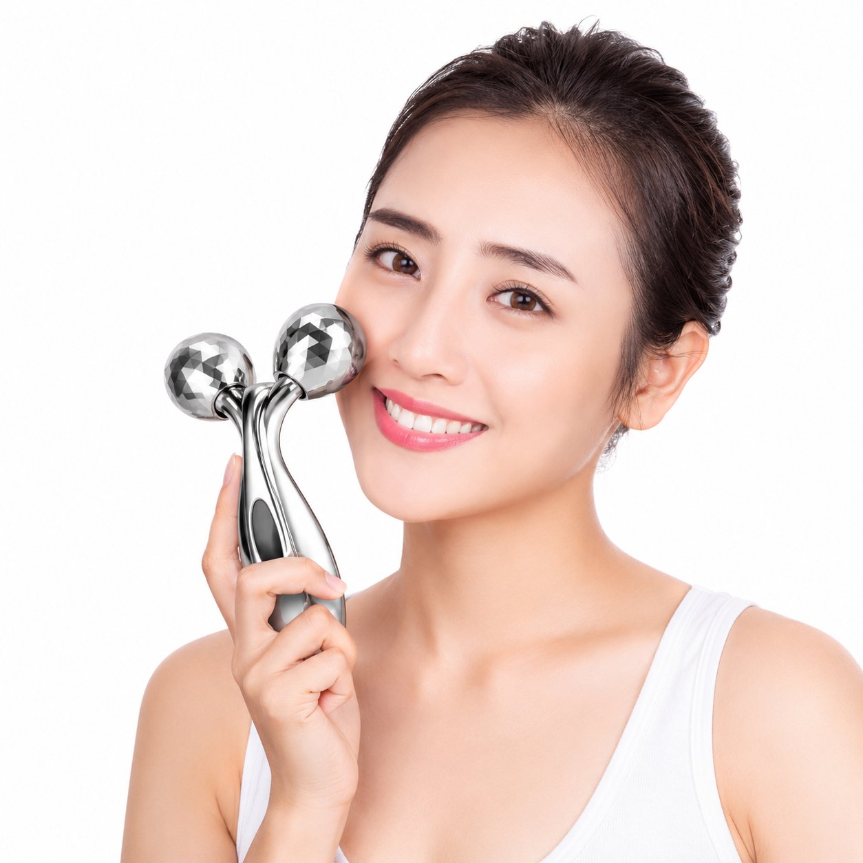 Roller Massager 360 Rotate Silver Thin Face Full Body Shape Massager Lifting Wrinkle Remover Facial Massage Relaxation Tool