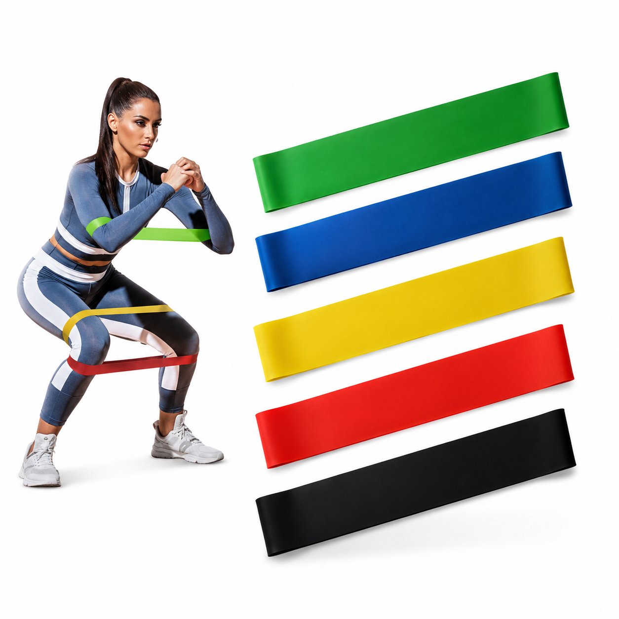 Resistance Loop Bands 5 Pcs Set for Men and Women