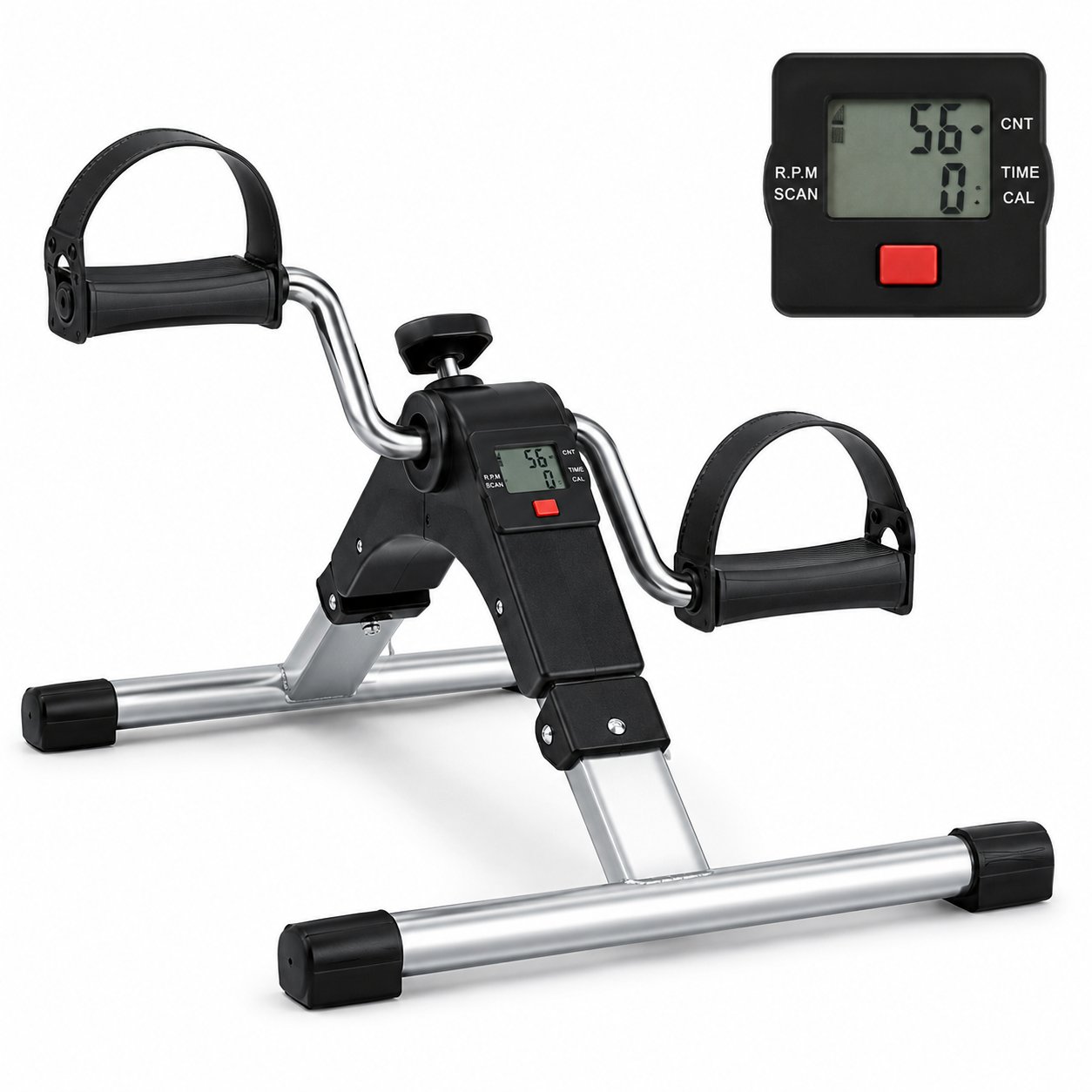 Mini Exercise Cycle/Portable Folding Arm & Leg Pedal Exerciser With Digital Lcd Display Home Indoor Mini Exercise Bike Resistance Adjustable