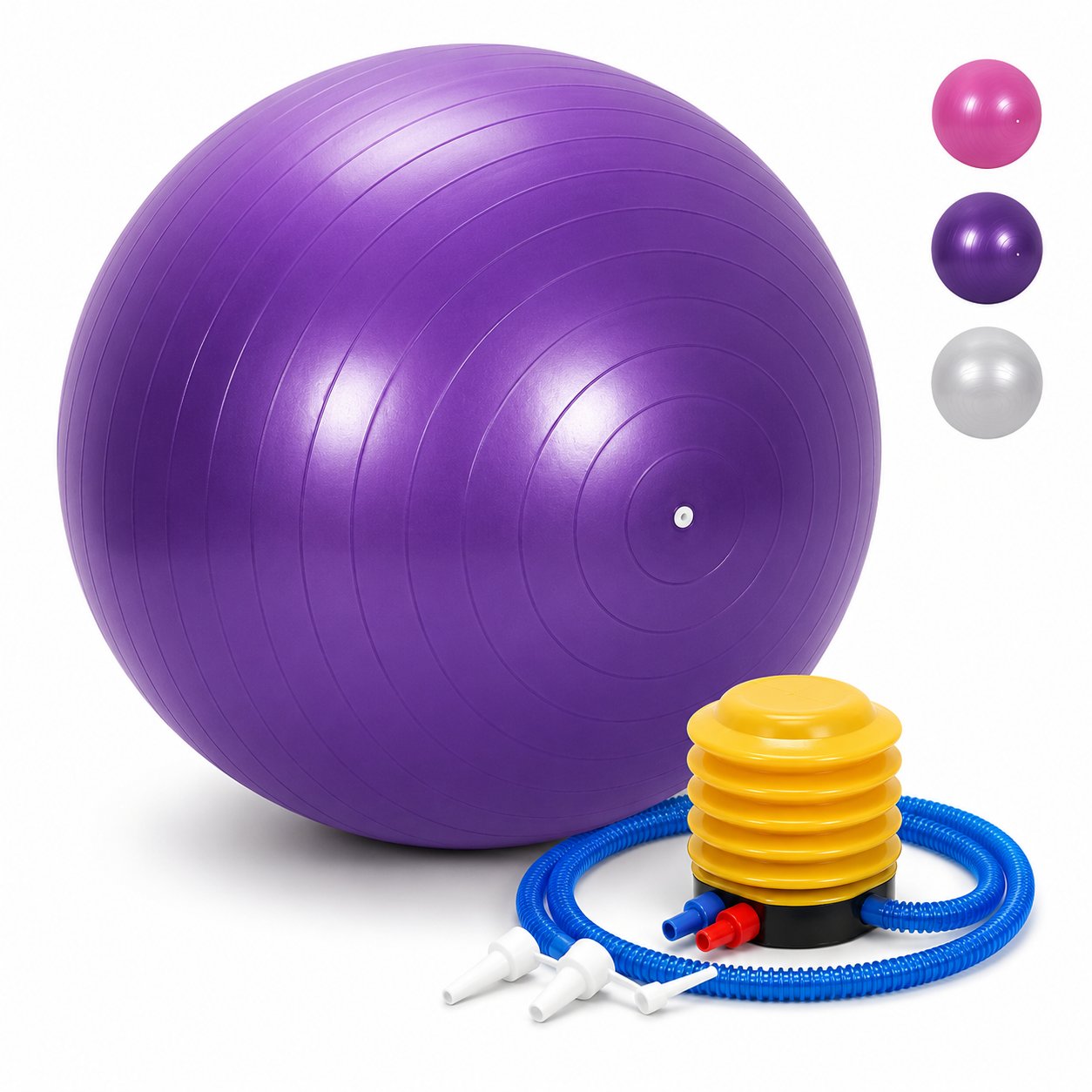 Chinese 75cm Plain Yoga Ball / Gym Ball with Pumper- Multicolor