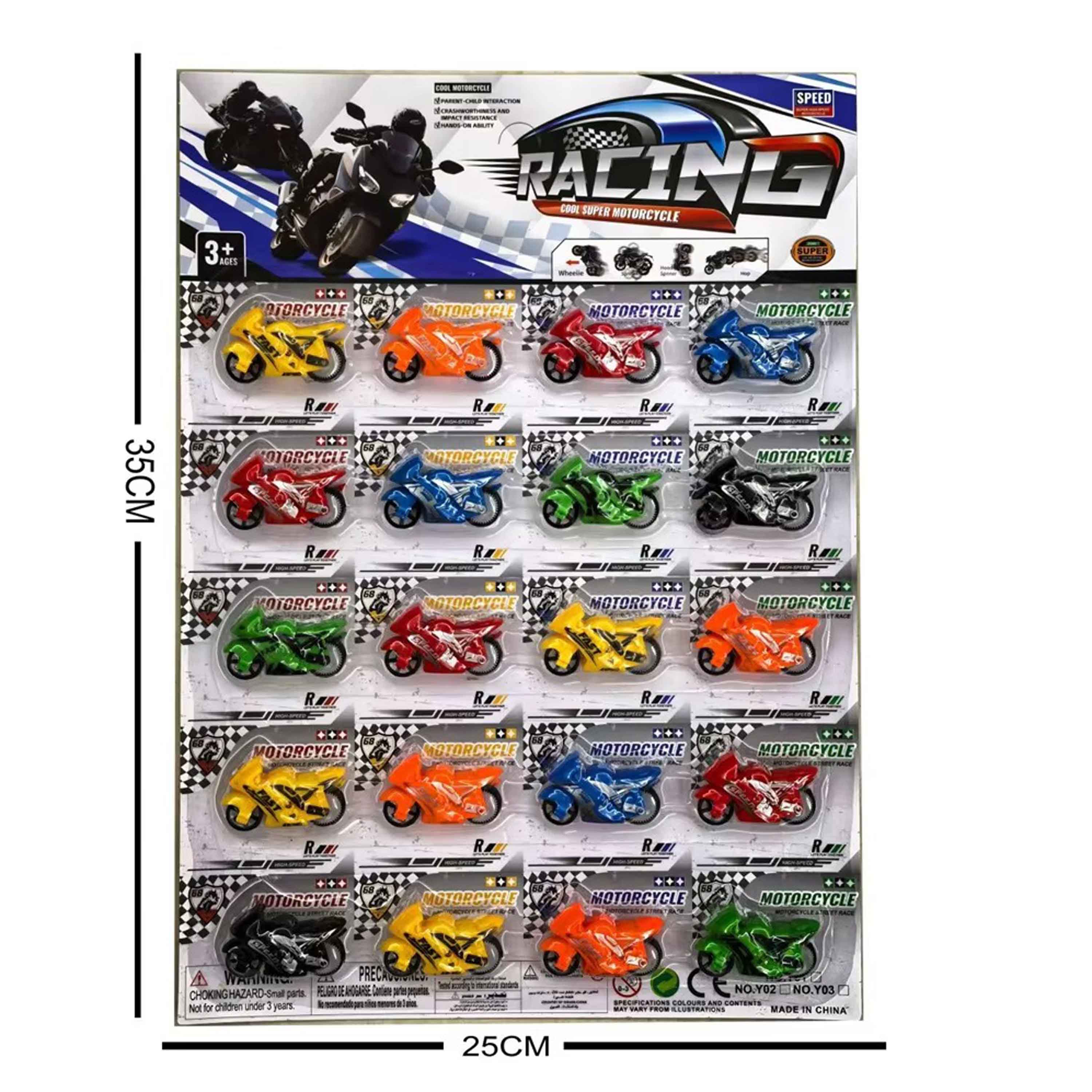 20 Pcs Mini Inertia Pull Back Racing Motorcycle Plastic Toys for Kids