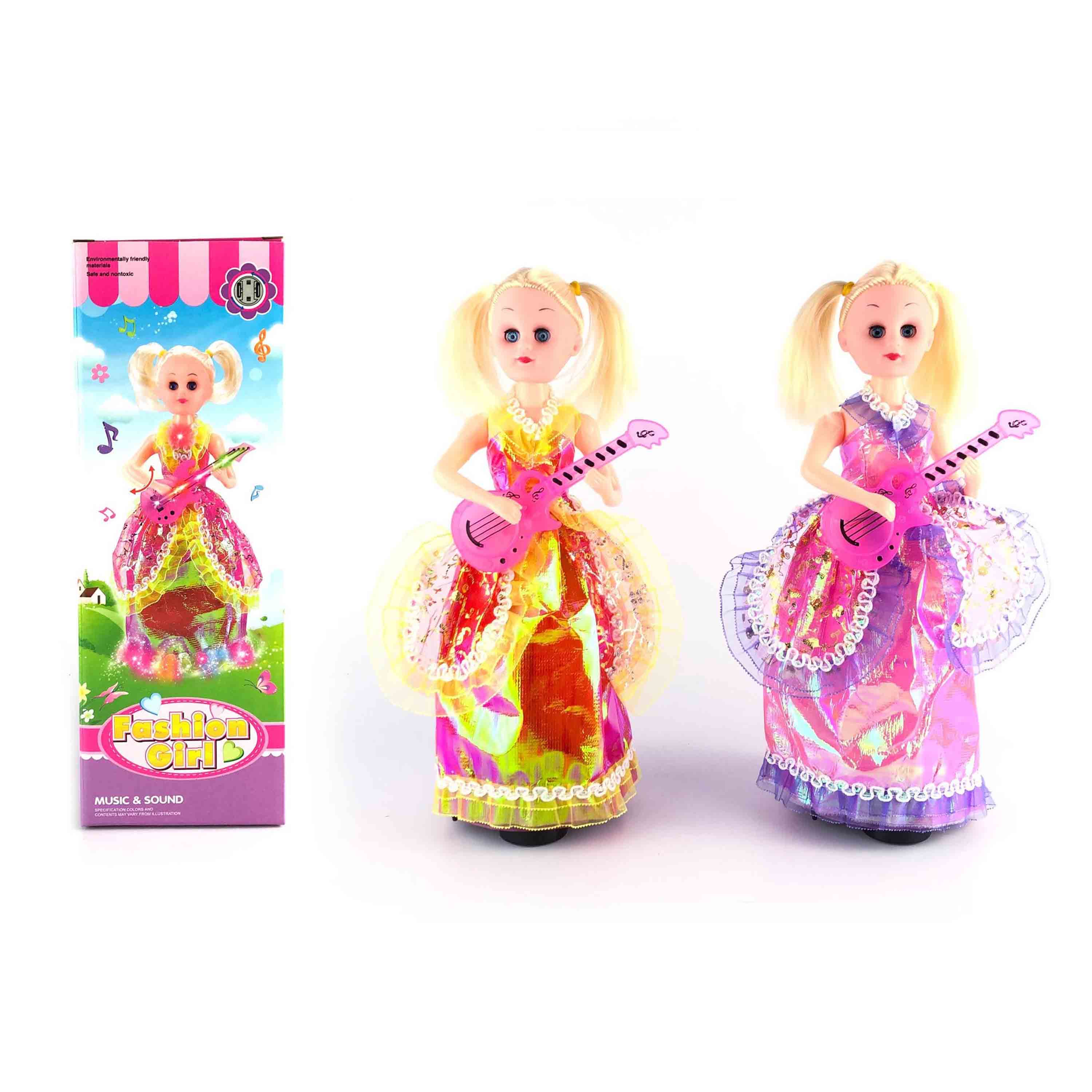 Beautiful Girl Popular Princess Dancing Guitar Dolls With Light Music