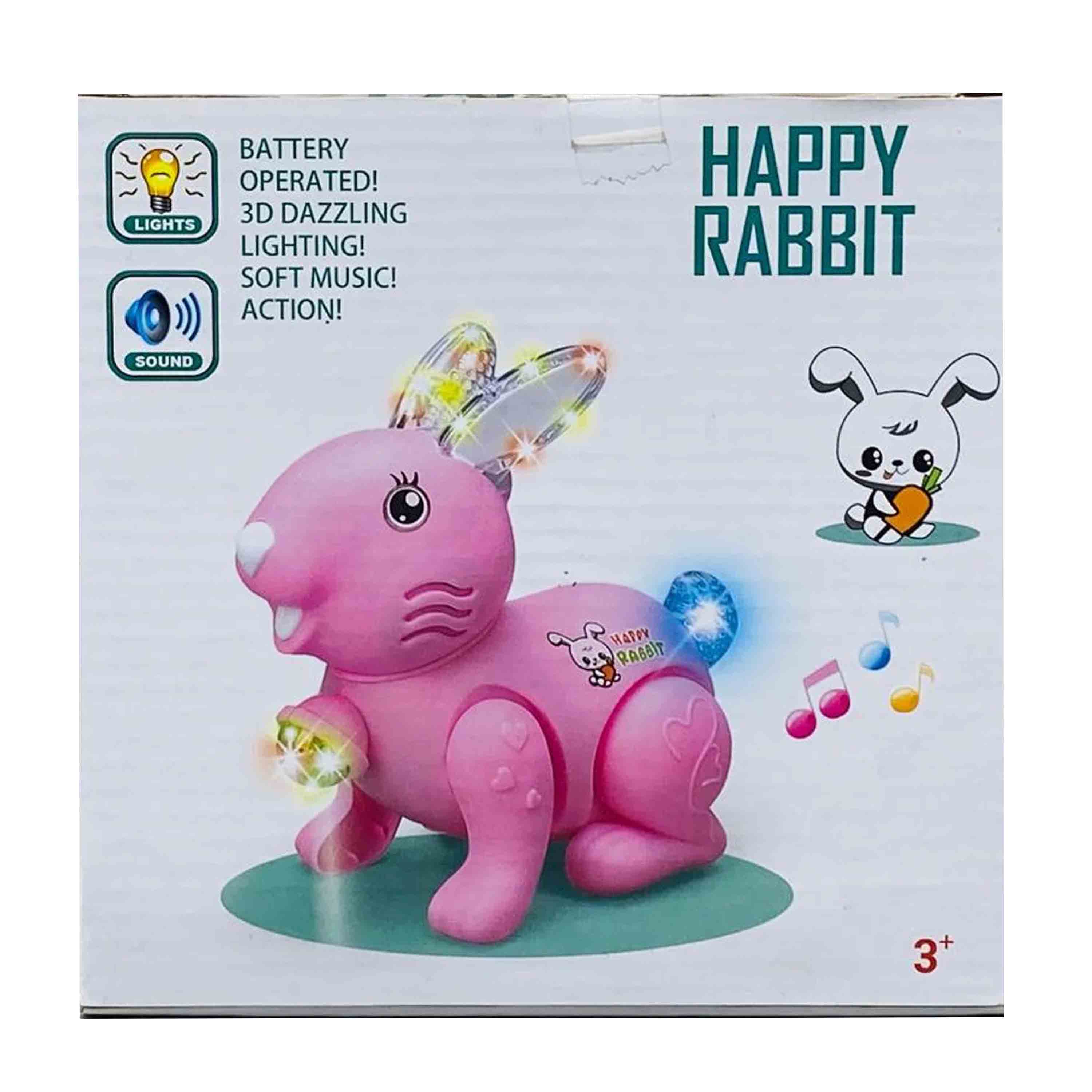 Crawling Rabbit Toy 3D Lights and Music