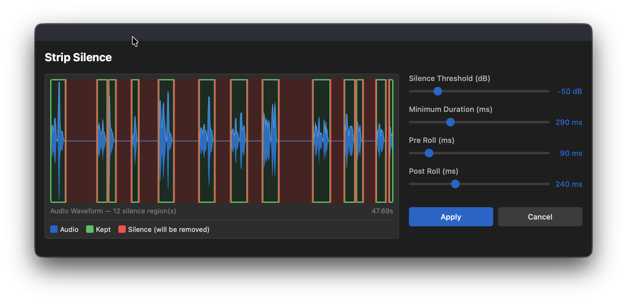 Strip Silence UI