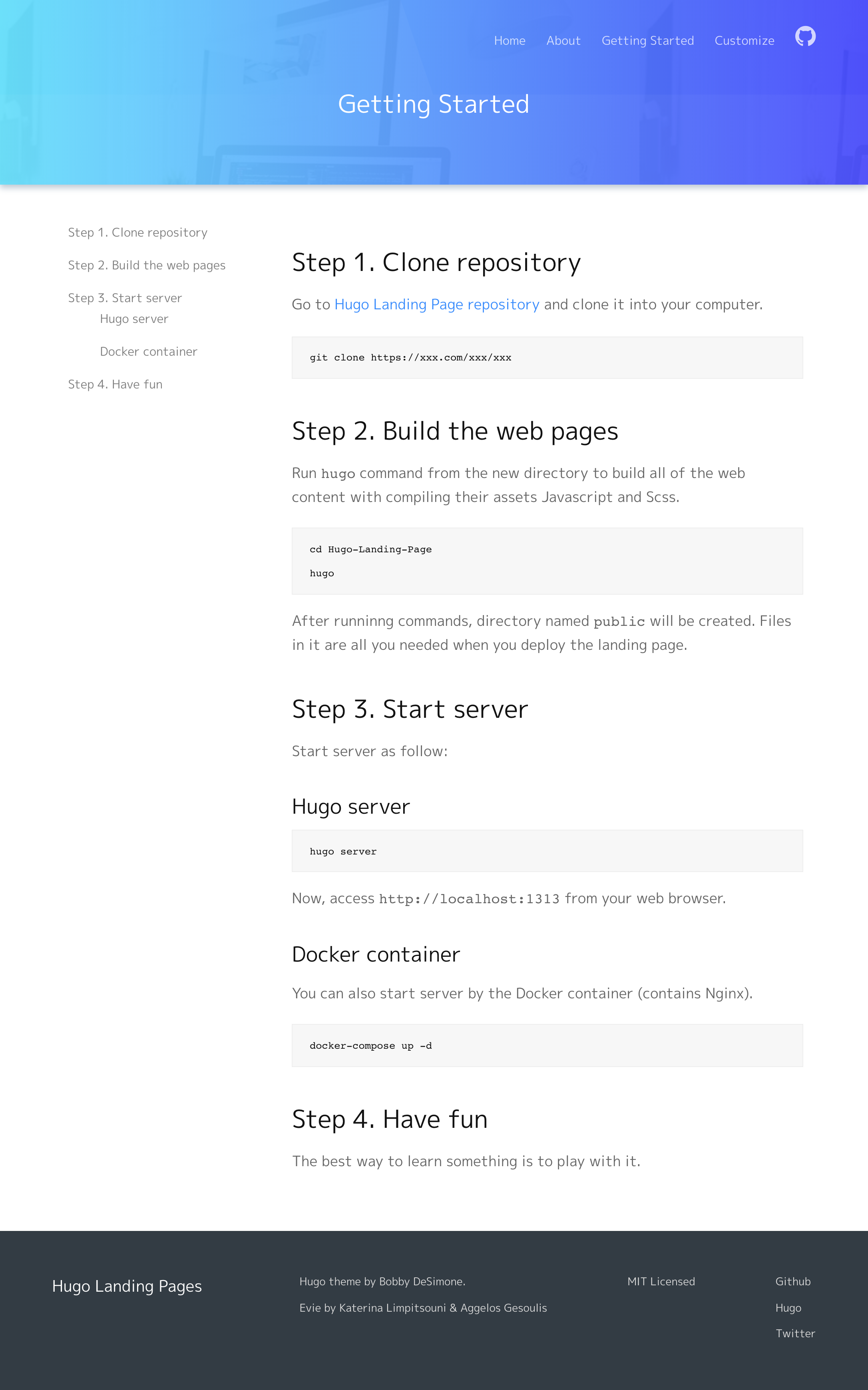 GitHub - ontheroadjp/Hugo-Landing-Page