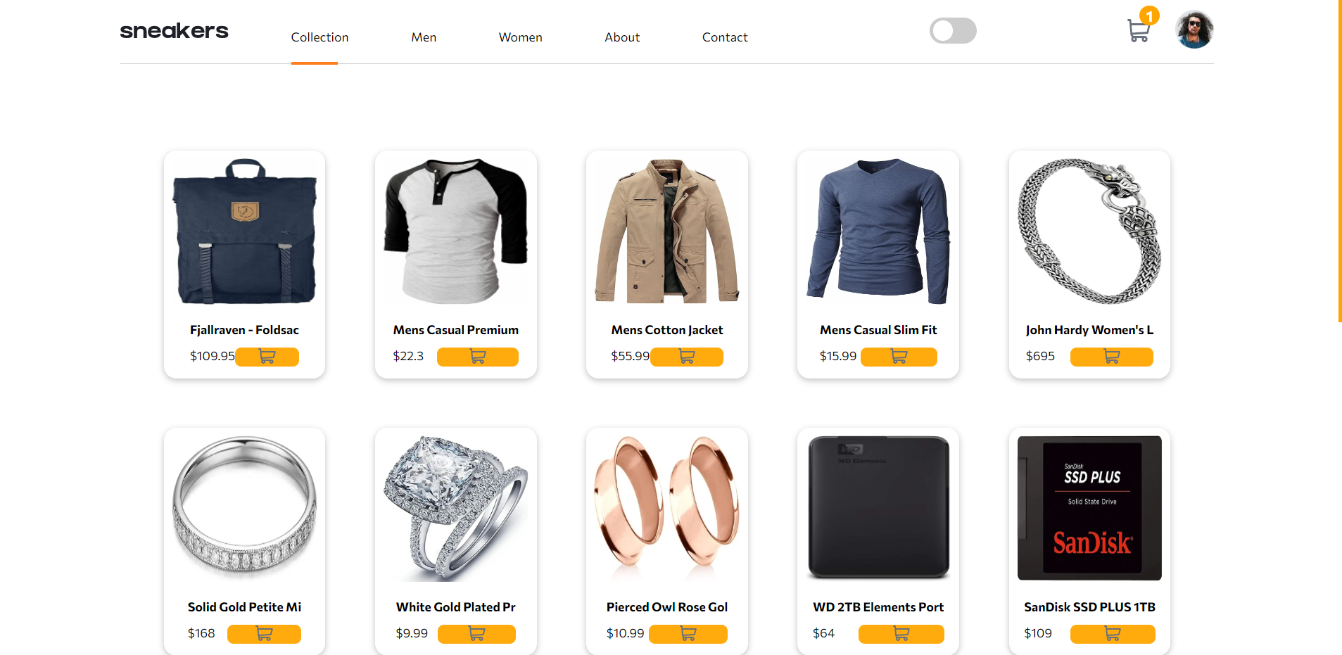 E Commerce Product Page Challenge Snapshot