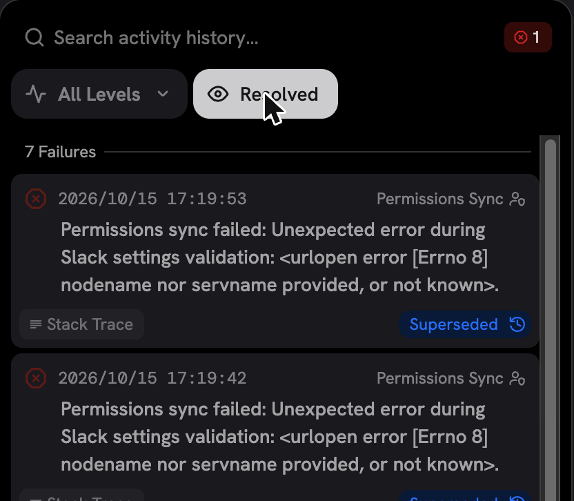 superseded runs labeled Superseded