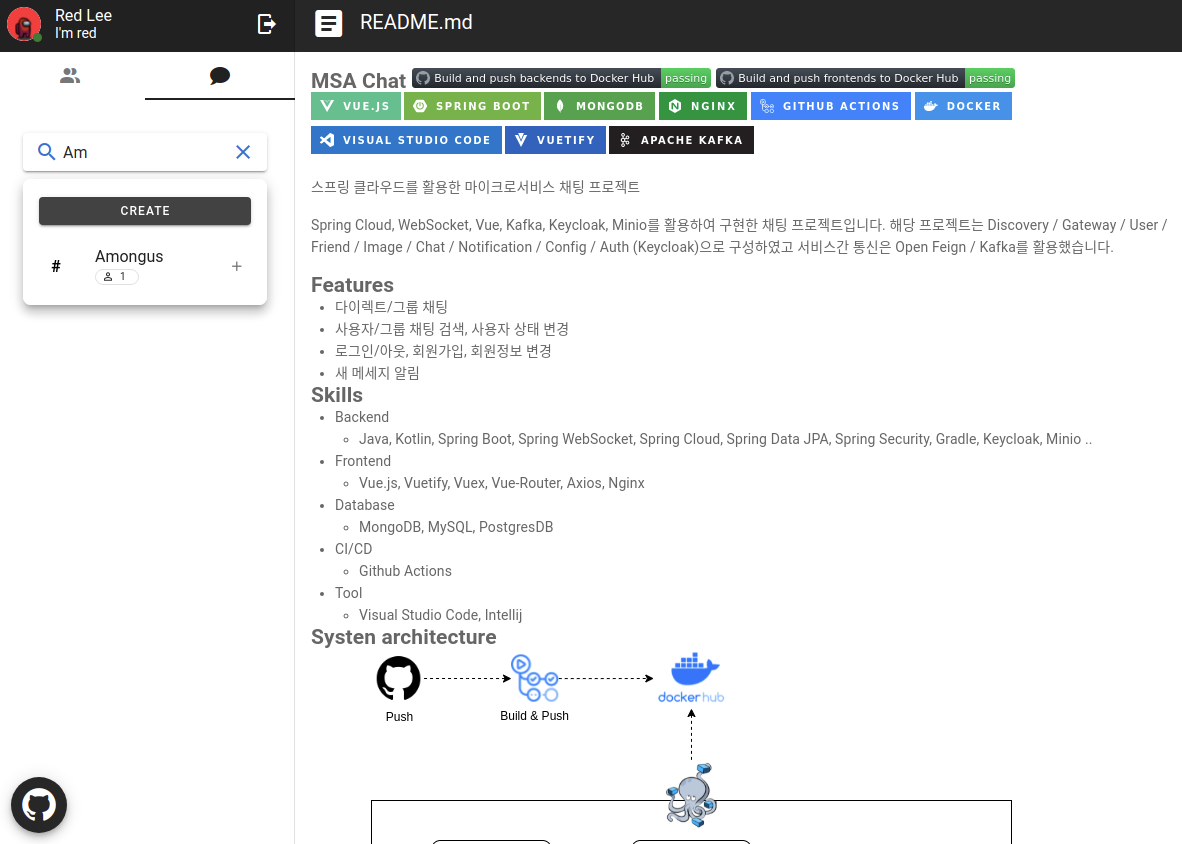 GitHub - oognuyh/msa-chat: Spring Microservices Chat Application · GitHub