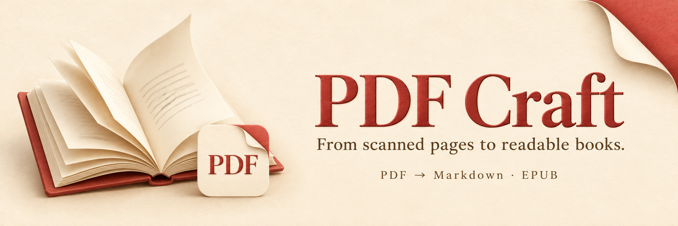 PDF Craft — Bring scanned books back to editable, readable text.