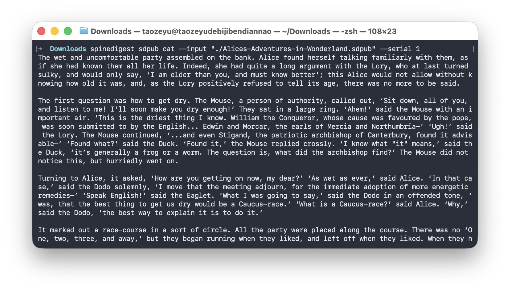 SpineDigest Terminal Demo