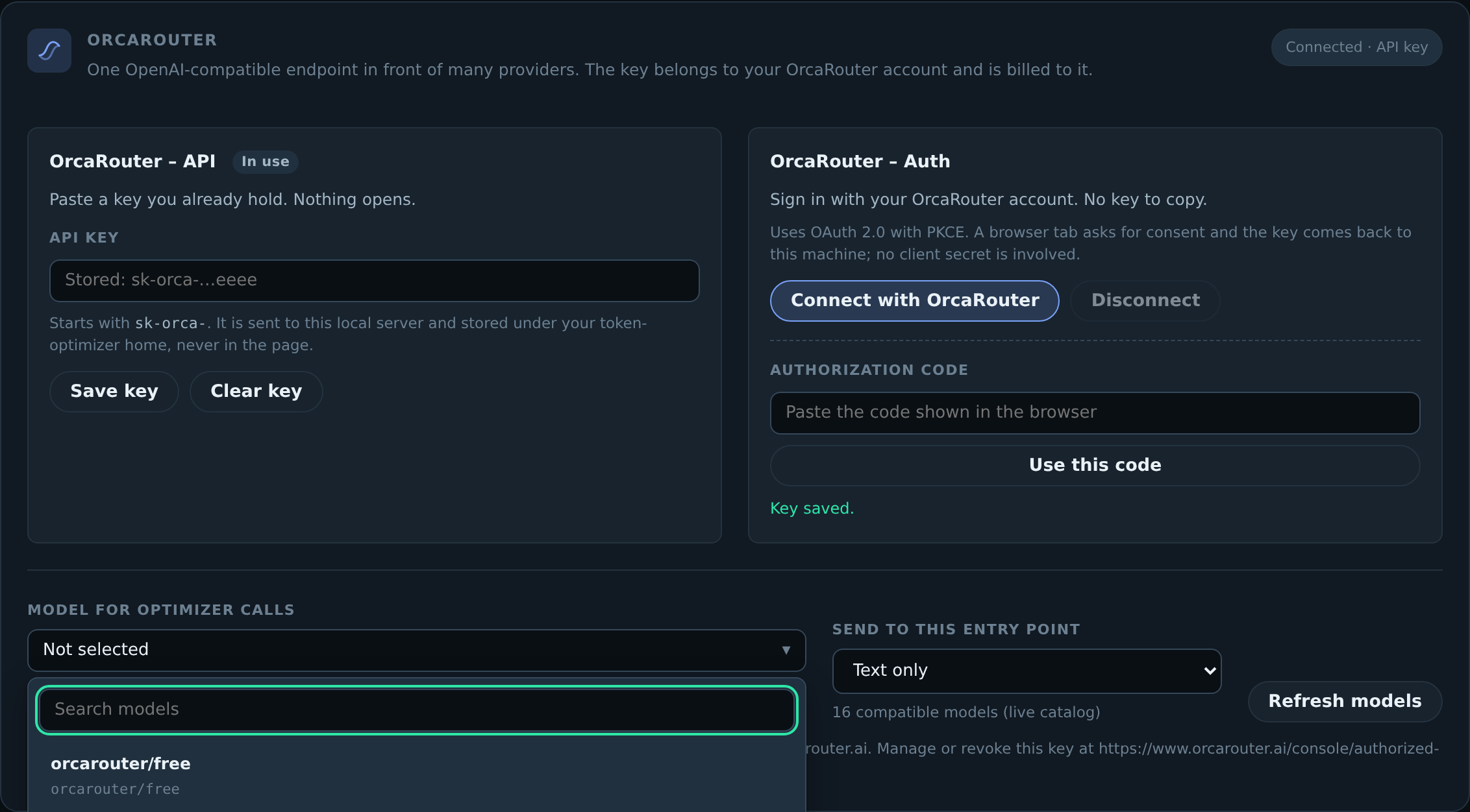The model listbox open on the live chat catalog