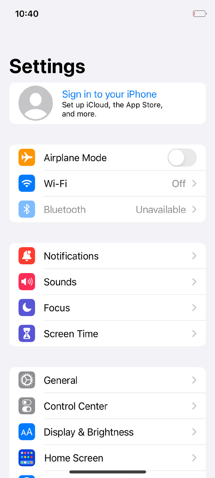 Settings
