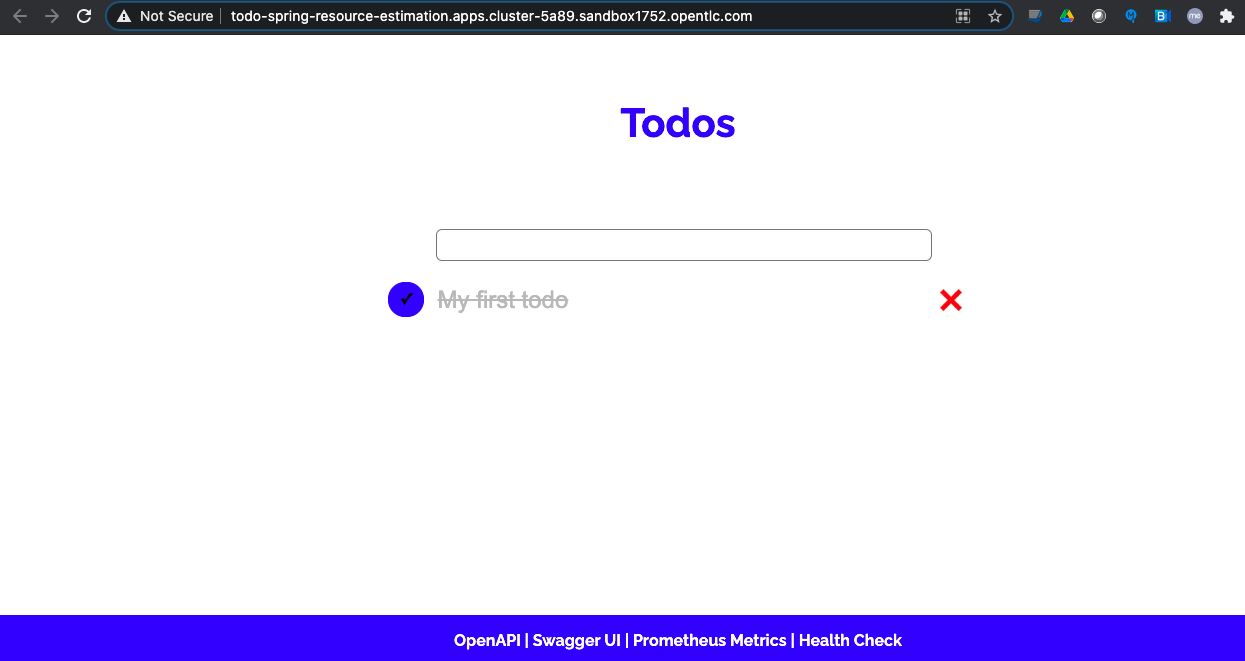Todo Application Page