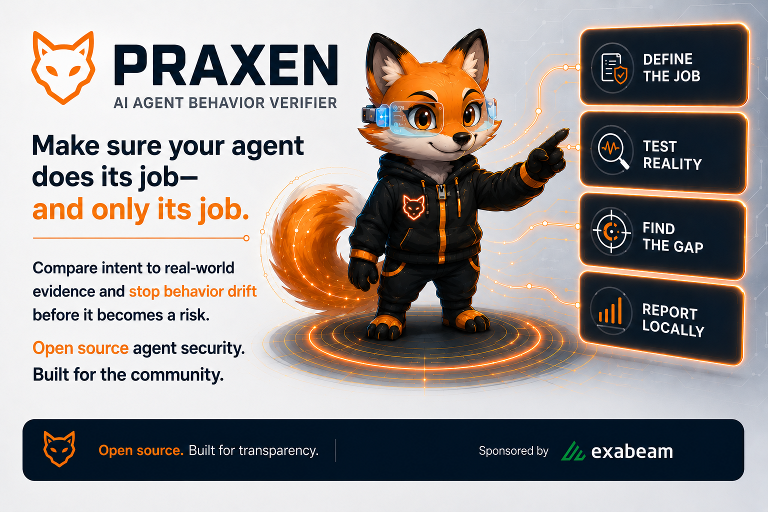 Praxen — AI agent behavior verifier. Make sure your agent does its job, and only its job.