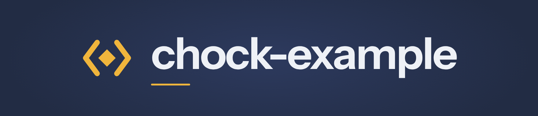 chock-example wordmark and mark on a dusk-blue background.