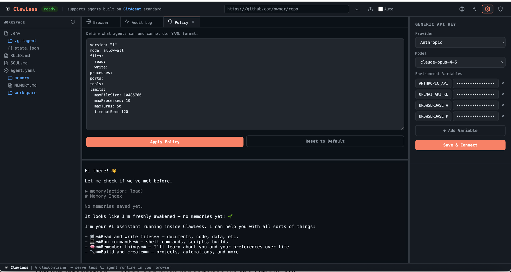 ClawLess — YAML-based policy engine for agent guardrails