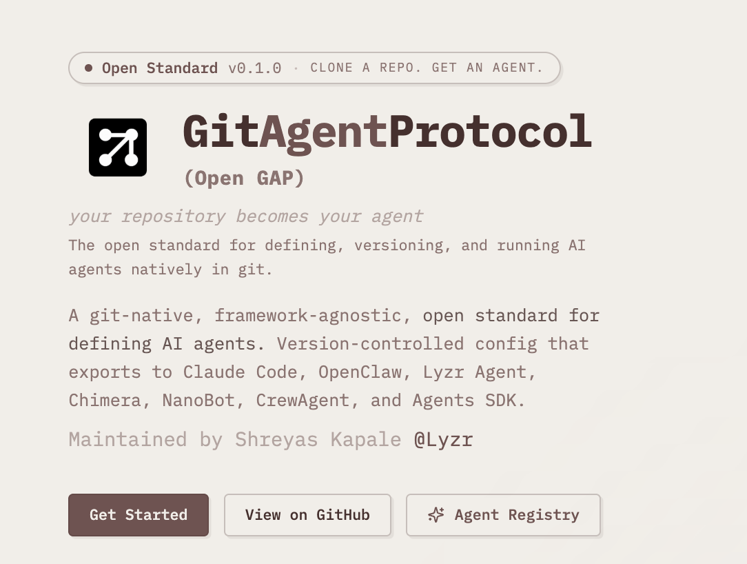OpenGAP — GitAgentProtocol (Open GAP)