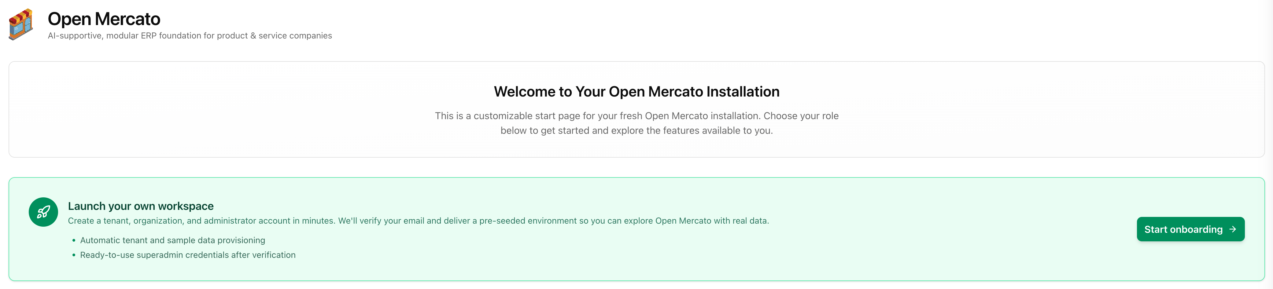 Explore the Open Mercato live demo