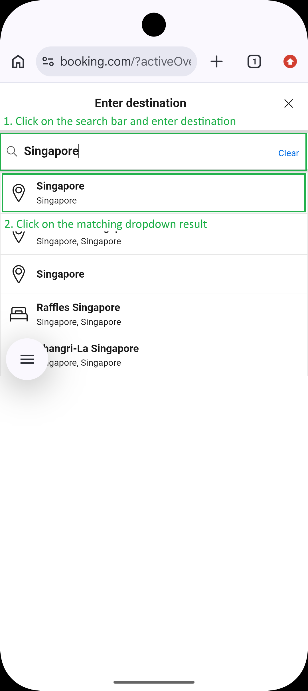 Booking Destination