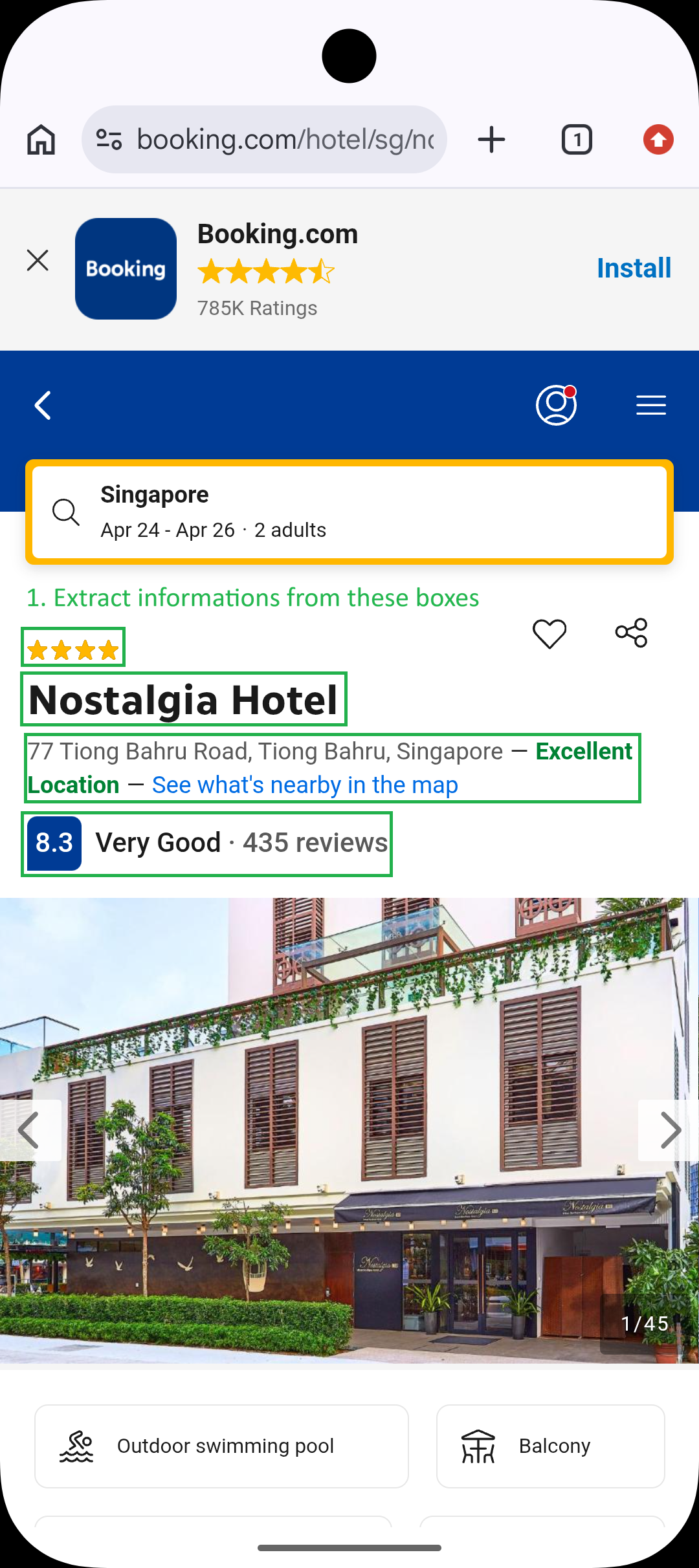 Booking Hotel Details