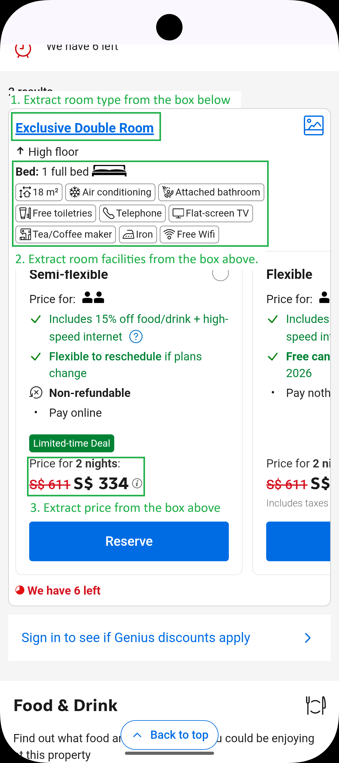 Booking Hotel Price