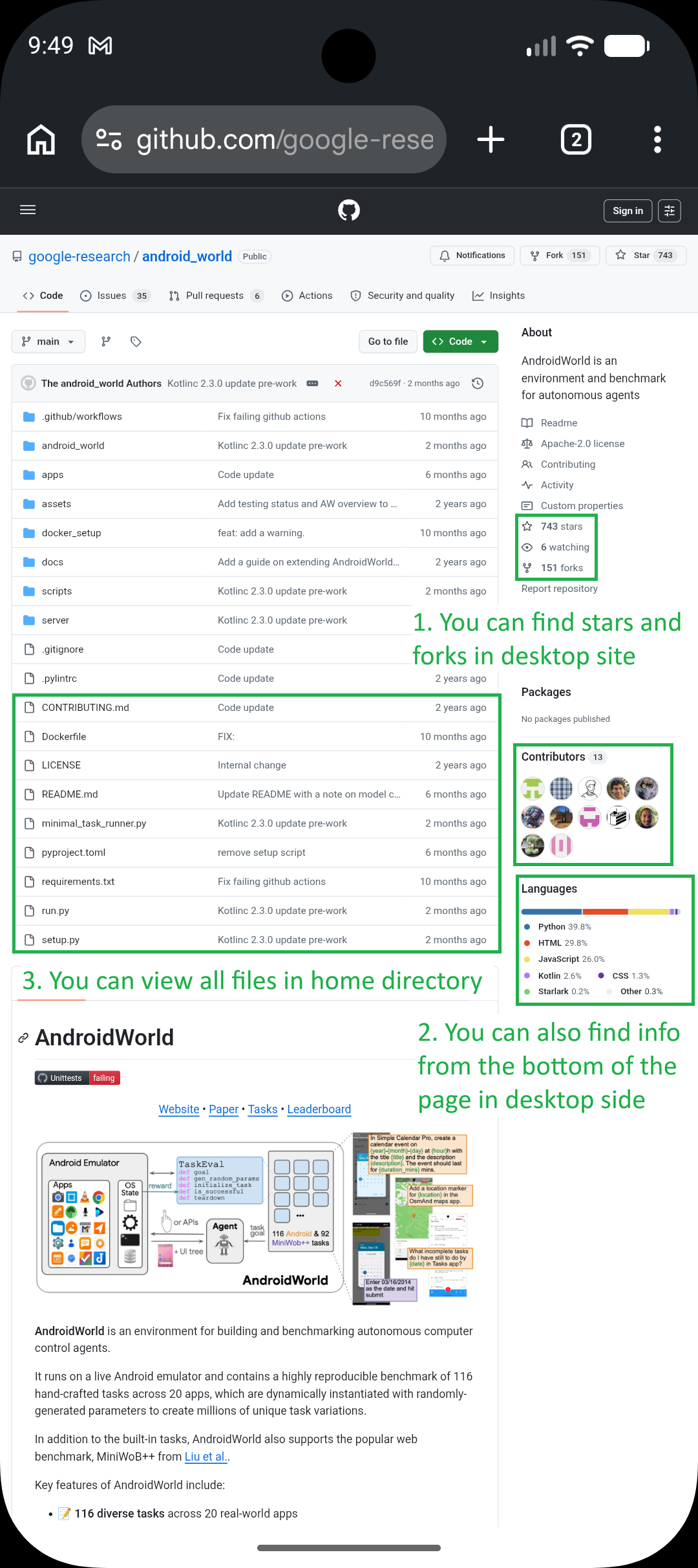 Desktop site — richer header metadata