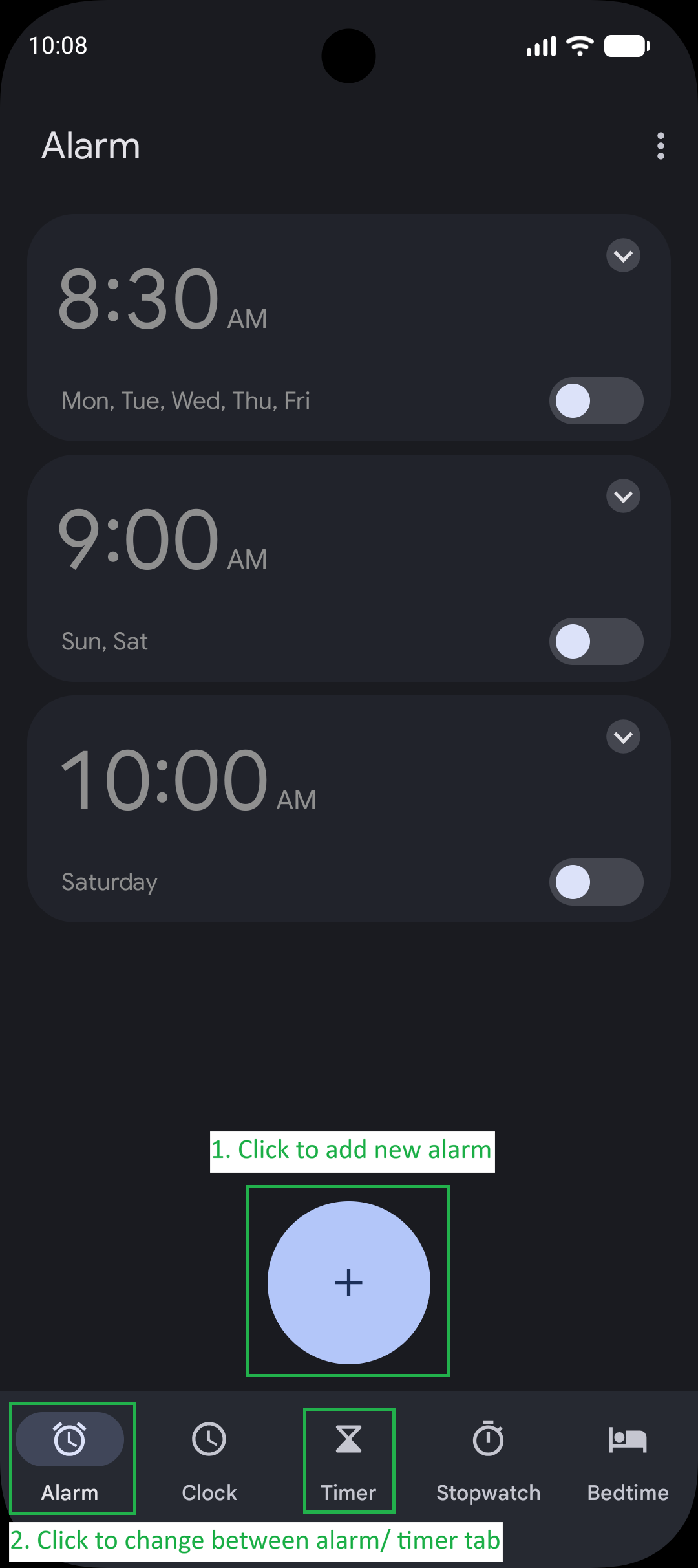 Alarm Landing Page