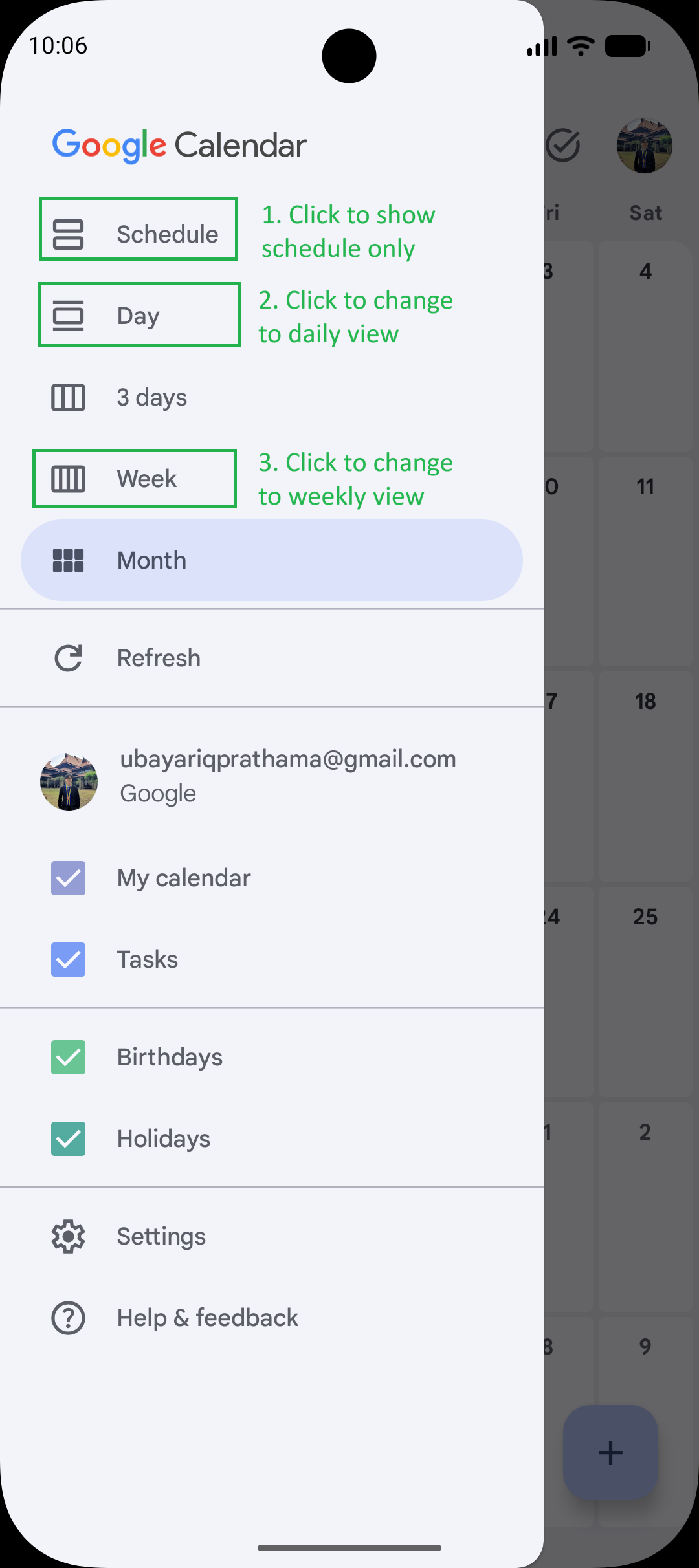 Calendar View Option